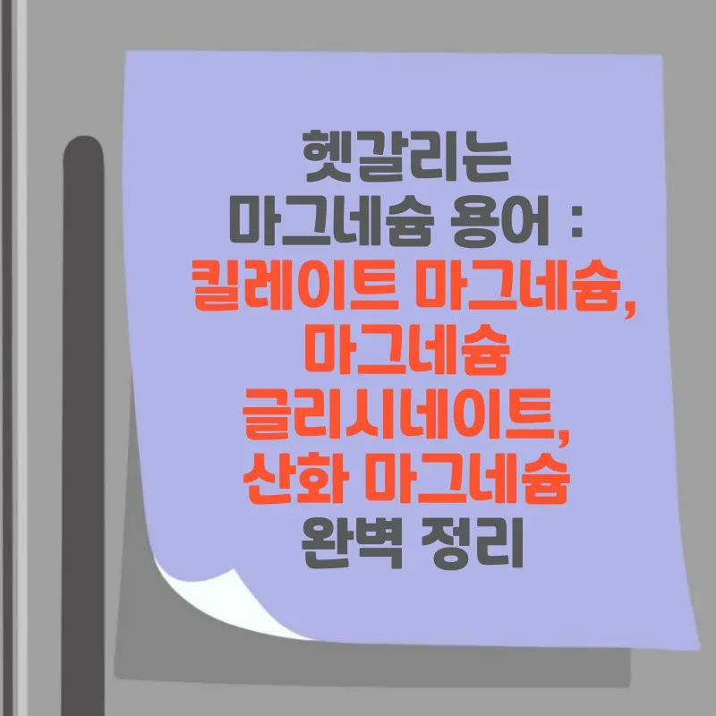 썸네일 헷갈리는 마그네슘 용어 : 킬레이트 마그네슘, 마그네슘 글리시네이트, 산화 마그네슘 완벽 정리