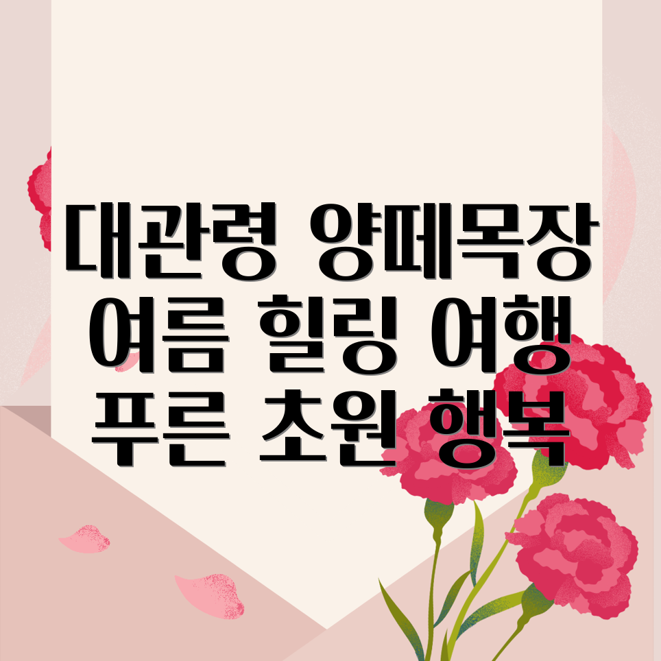 대관령 양떼목장 여름 힐링