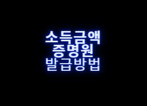  소득금액증명원 인터넷발급 방법