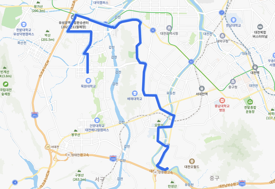  대전 312번 버스 노선, 시간표 [목원대학교, 유성 시외버스정류소, 유성온천역, 배재대학교, 산성동, 안영동]