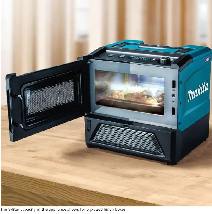 휴대용 충전식 전자레인지 VIDEO: Portable and rechargeable microwave by makita heats up cold meals and drinks anywhere