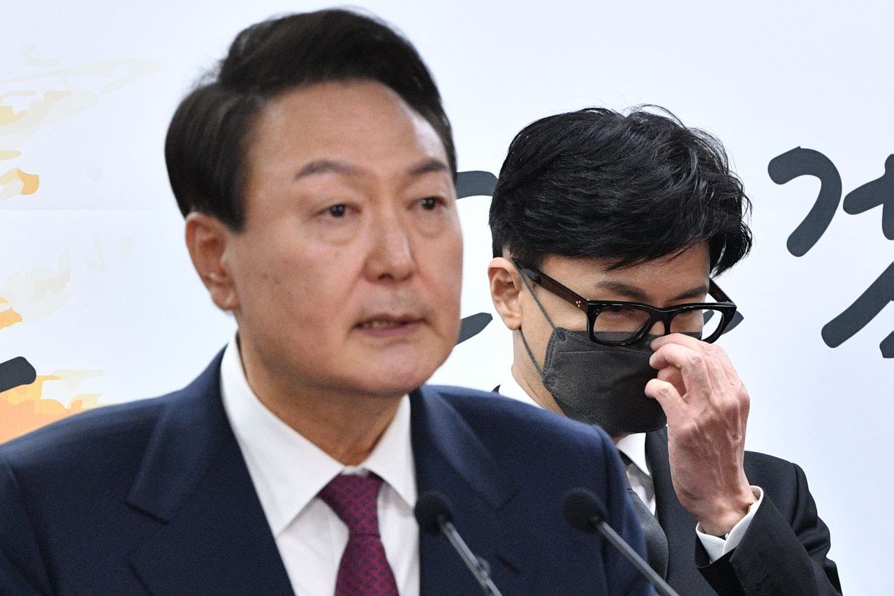  尹대통령, 한동훈 법무·김현숙 여가장관 임명 정호영은 보류 서울 통의동 대통령직인수위원회 브리핑룸 국회 본회의 표결 필요 한덕수 국무총리 후보자 인준안 처리 영향 미칠 듯