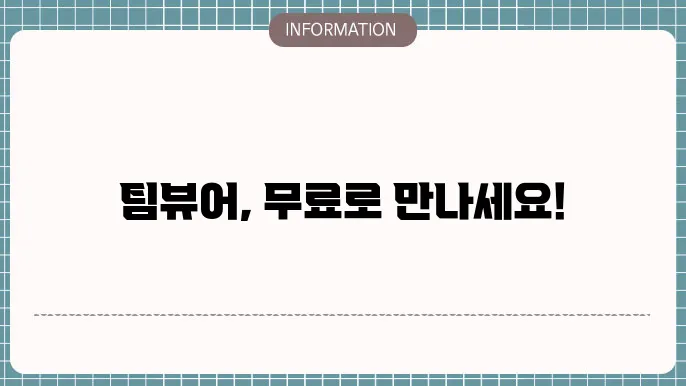 팀뷰어 무료 다운로드