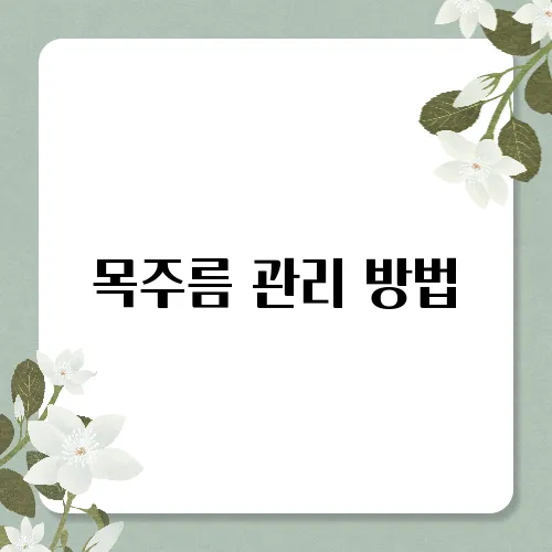 목주름 관리 방법