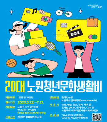  2023 노원구 20대 청년문화생활비 지원사업 내용 및 지원내용