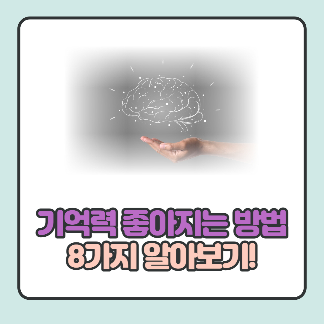  기억력 좋아지는 방법 8가지를 통한 뇌 건강 지키기