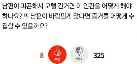 남편이 저 몰래 반차쓰고 모텔갔다가 걸렸어요 10