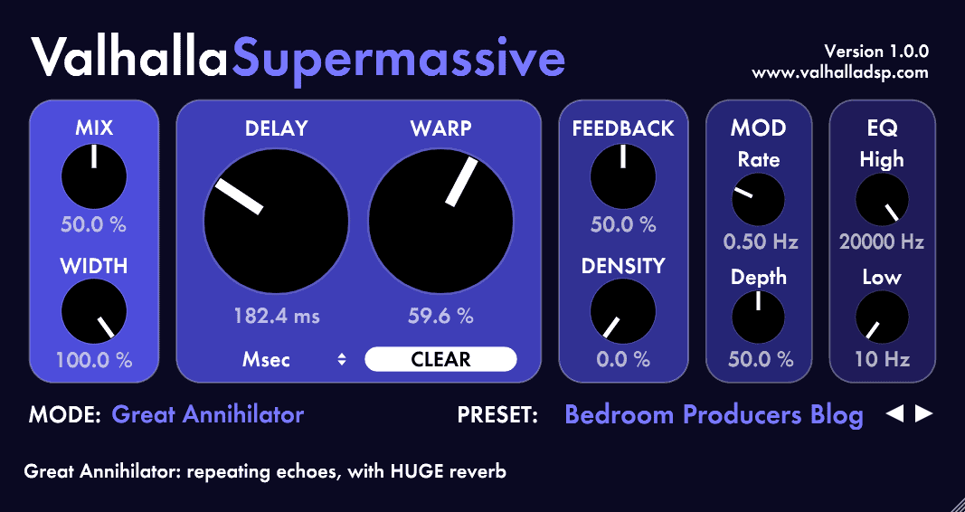 무료 가상악기 VST 모음 - 딜레이 이펙터 Valhalla Supermassive