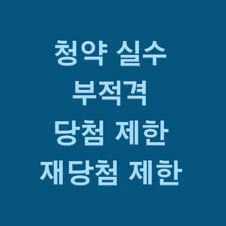 청약실수 부적격 당첨 제한 재당첨 제한 글씨 섬네일 이미자