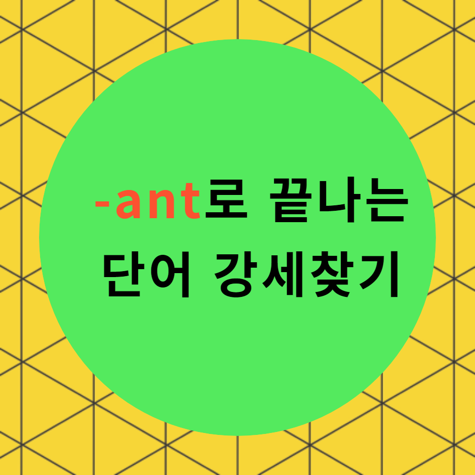  [블로그] 접미사 < -ant >로 끝나는 단어의 강세위치 찾기