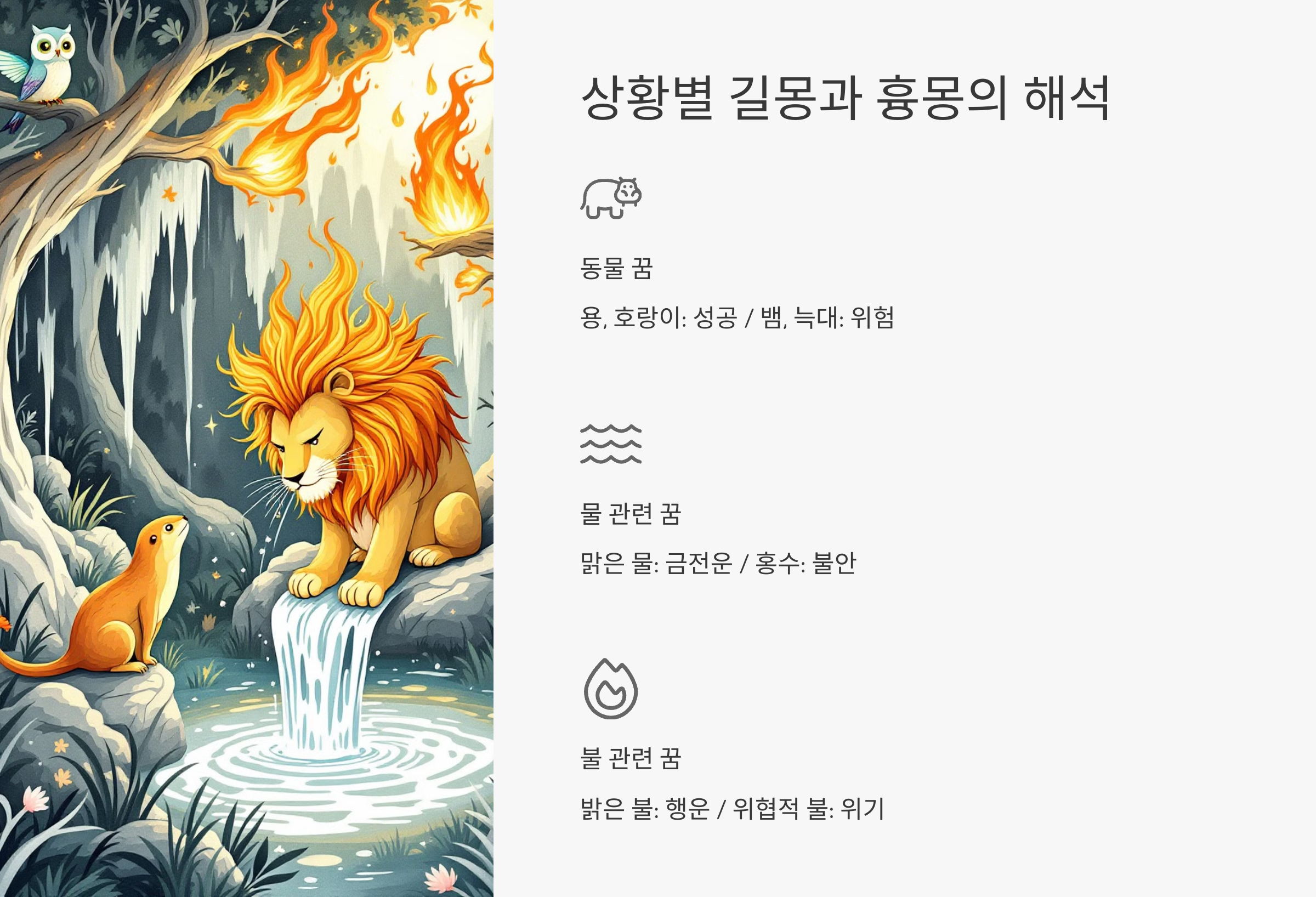 🌈 상황별 길몽과 흉몽의 해석