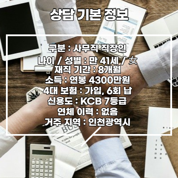  직장인 햇살론대출자격조건 캐피탈 및 하나저축은행 부채 보유 7등급 저신용자 사잇돌2 활용 중금리채무통합 대환 사례