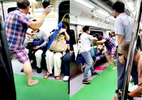  지하철 마스크 미착용 싸움 폭행 난동