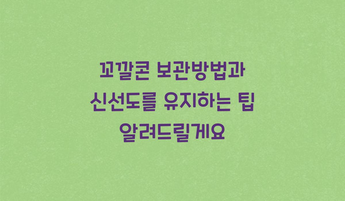 꼬깔콘 보관