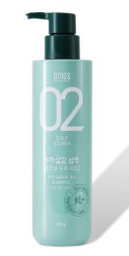 아모스 녹차실감 중건성두피 모이스트 샴푸&#44; 500g&#44; 2개