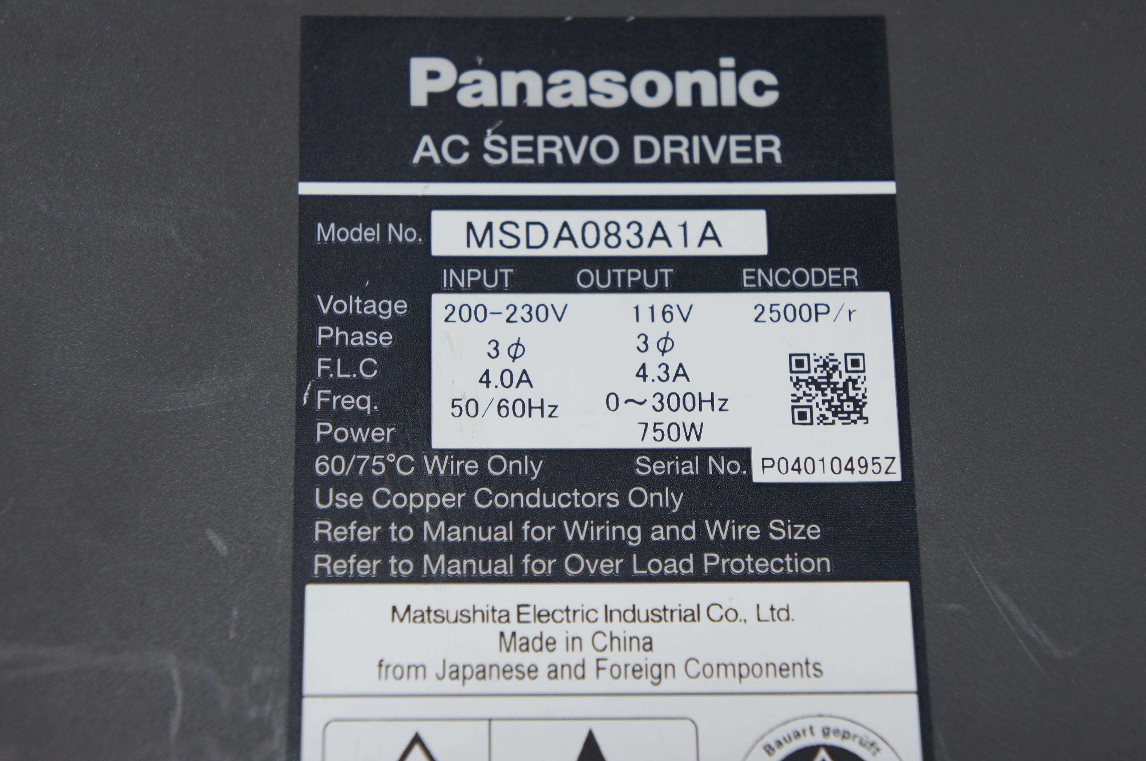 14640) PANASONIC MSDA083A1A Servo Driver 현제품 작동상태 양호합니다 사진과 같은 제품입니다 제품문의 010-5511-0124 2