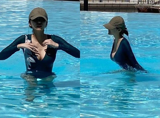  “진짜 헤이즈 맞아?” 호텔 수영장 포착! [사진]