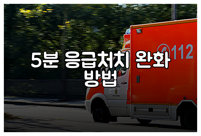 5분 응급처치 완화 방법