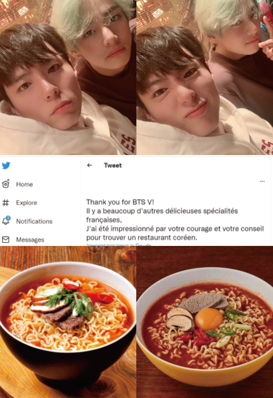  프랑스 한복판, 한식집에 등장한 방탄 뷔와 리사가 라면집에 등장   /   팬들은 오열 한식당 화제