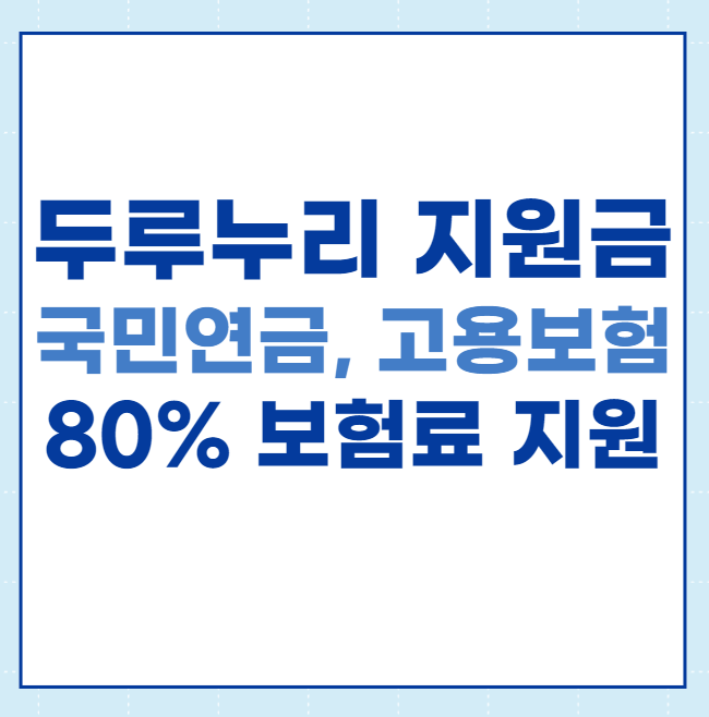  사업주 지원금 국민연금 두루누리 신청대상 및 혜택과 신청방법, 고용보험 국민연금80%지원