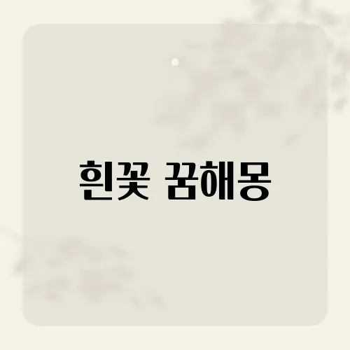 흰꽃 꿈해몽, 순백의 축복 신호?