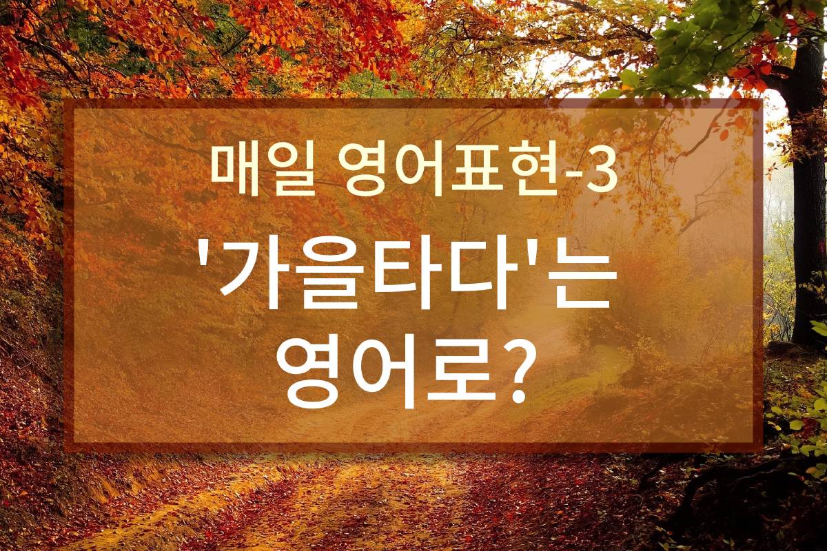  ‘가을타다’는 영어로?