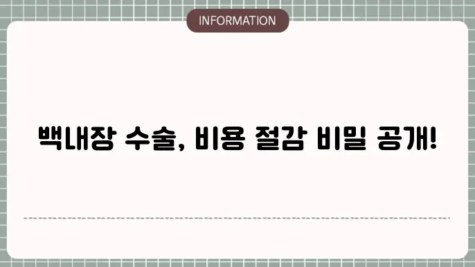백내장수술비: 