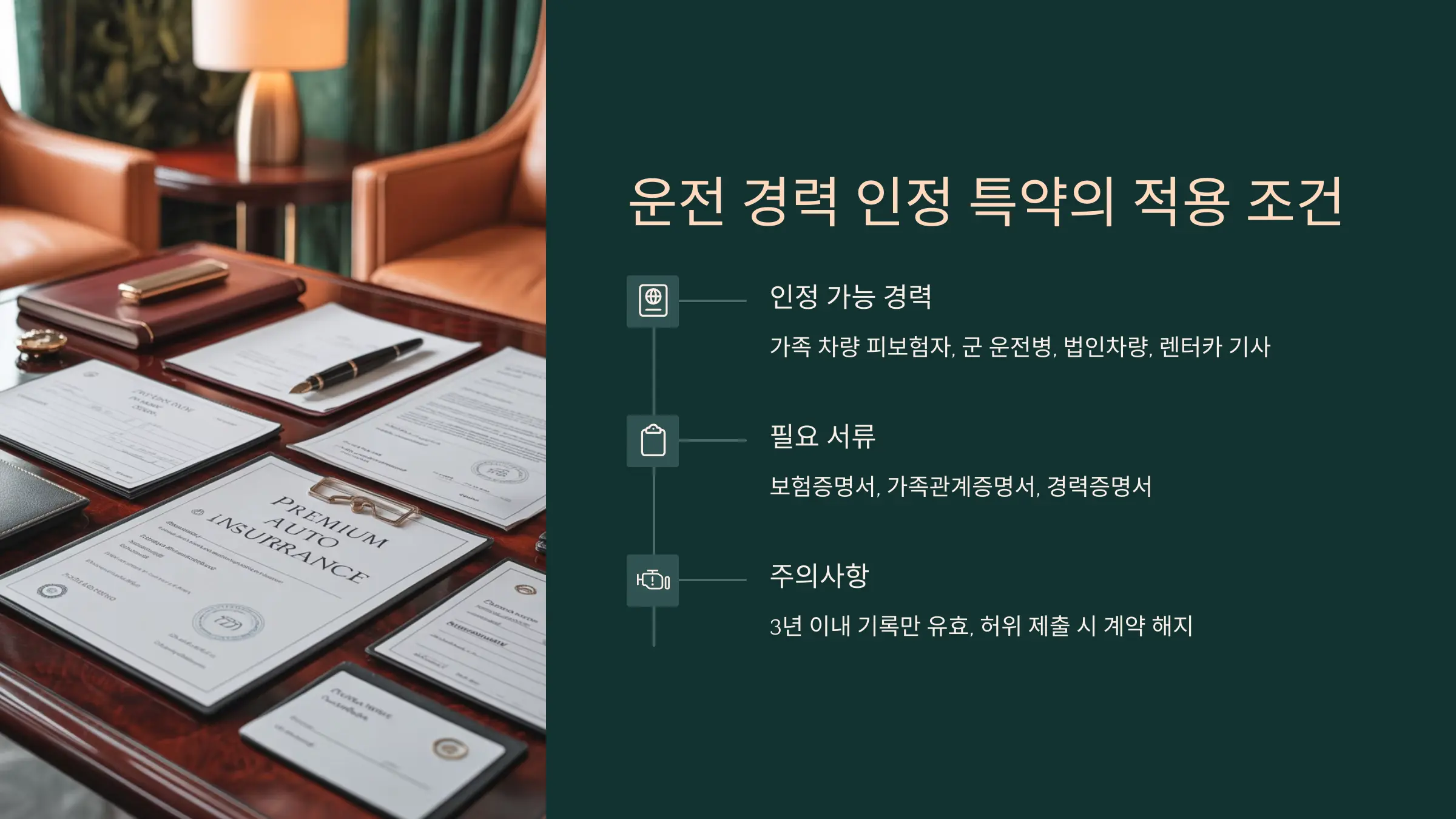운전 경력 인정 특약의 적용 조건과 활용 방법