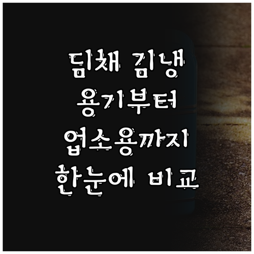 딤채 김치냉장고 용기부터 업소용 대형