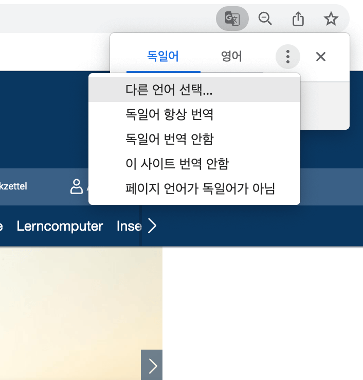 구글 페이지 번역을 통해 페이지 전체를 한글로 번역해서 사용하시면 됩니다.