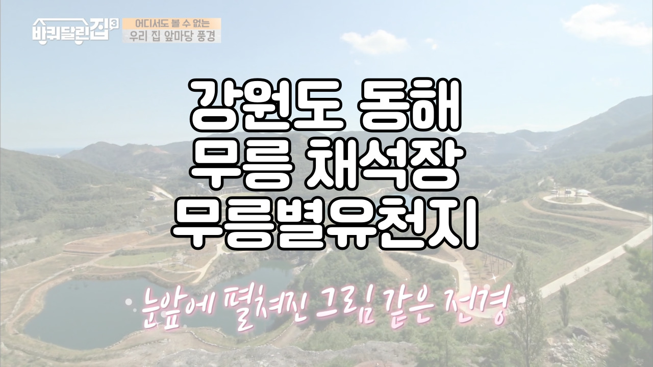  tvN <바퀴 달린 집3> 네 번째 앞마당 여행 촬영지 강원도 동해 무릉 채석장 - 무릉별유천지, 두미르 전망대 소개 및 위치
