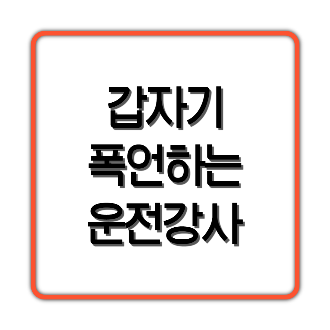  갑자기 폭언하는 운전강사