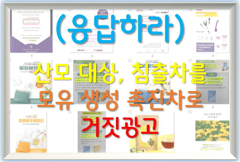 (응답하라) 산모 대상&#44; 침출차를 모유 생성 촉진차로 거짓광고