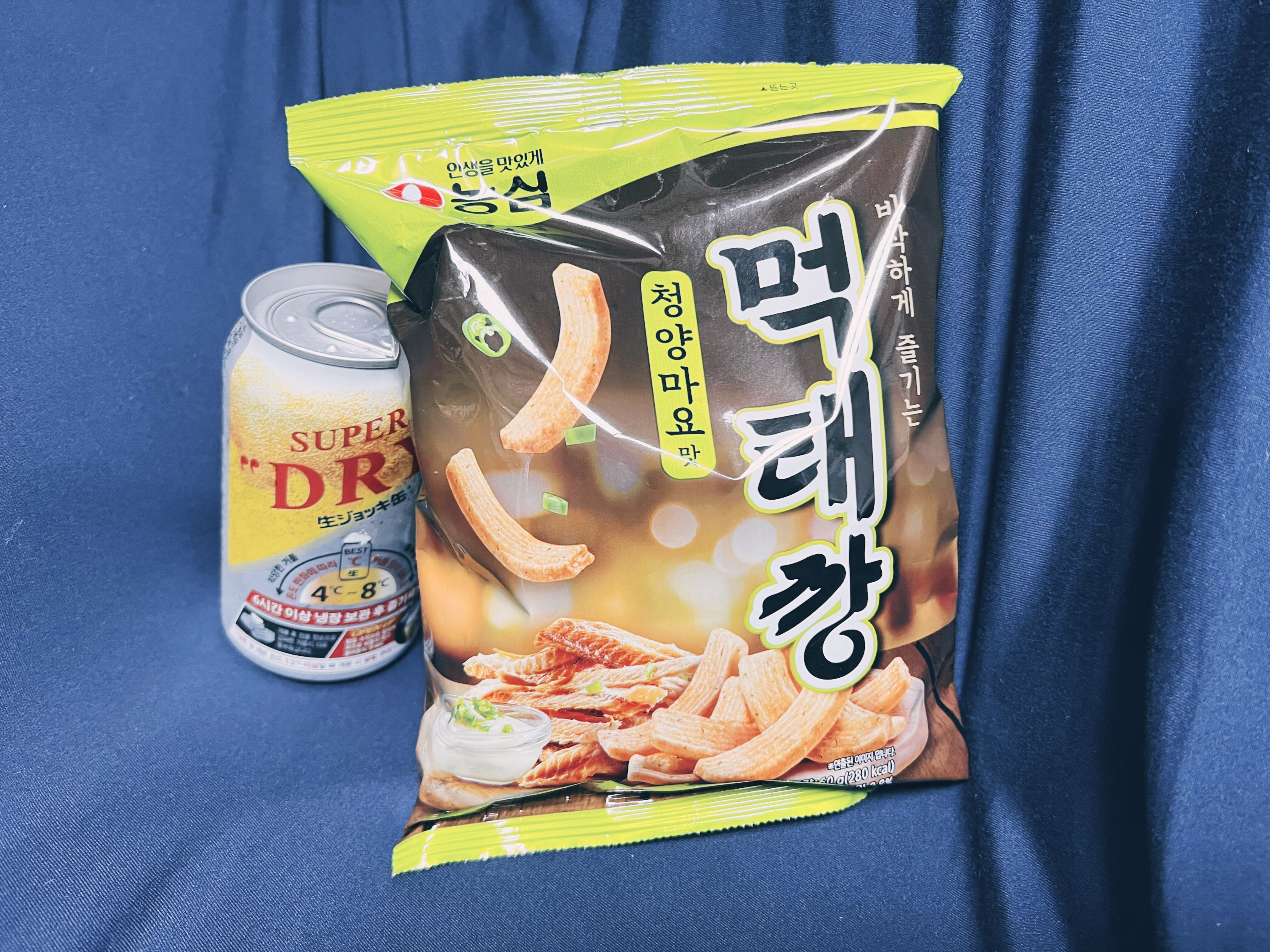  [여름나기] 아사히 수퍼드라이 생맥주캔과 청양마요맛 먹태깡