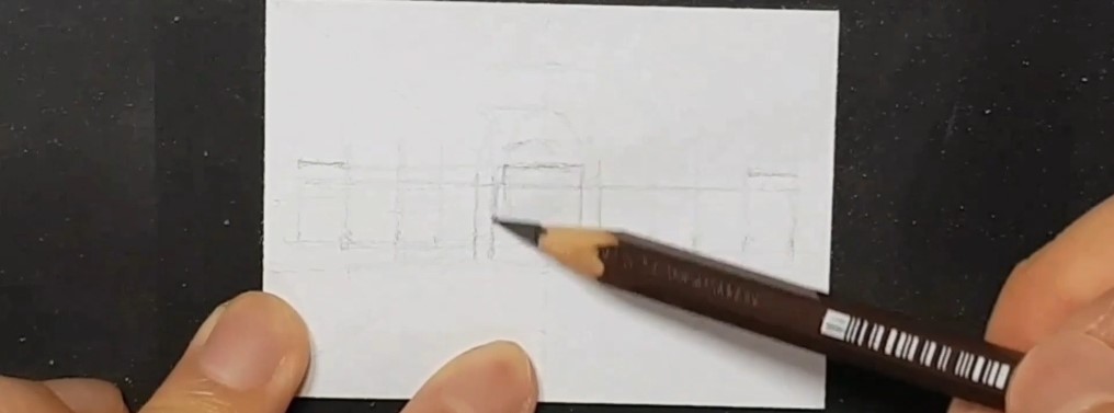 세세한 비율은 무시하고 건물을 크게 크게 나눠서 그려갈게요. 비율을 나누는 방법에 관한 포스팅은 아래 글을 참고해주세요.