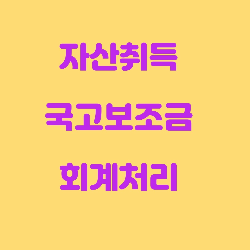  자산취득 목적의 국고보조금 회계처리(분개)와 세무조정