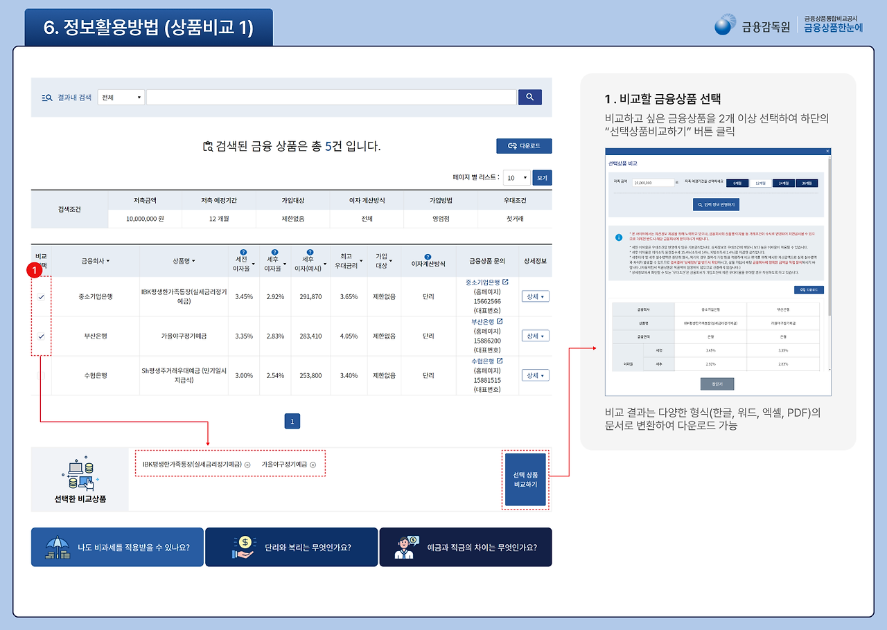 6. 정보활용방법(상품비교1)