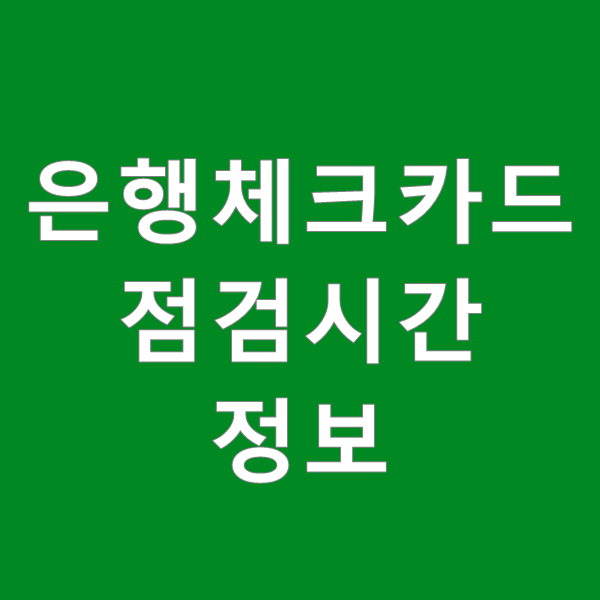  은행 체크카드 점검시간 정보
