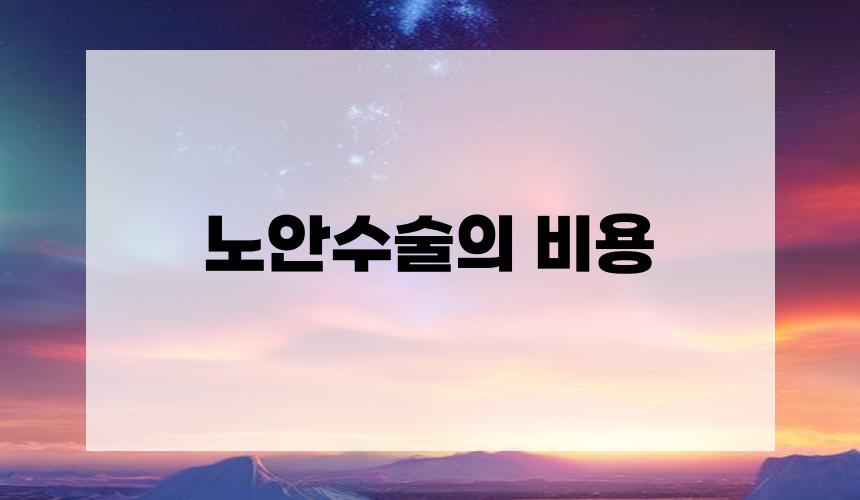 3. 노안수술의 비용