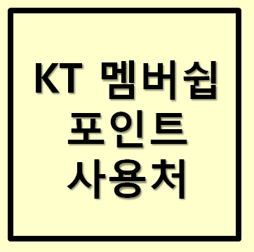  KT 멤버쉽 포인트 알차게 사용하는 방법