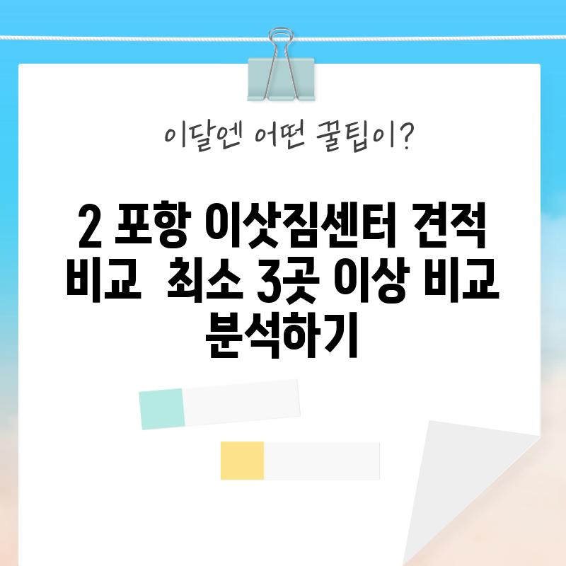 2. 포항 이삿짐센터 견적 비교:  최소 3곳 이상 비교 분석하기