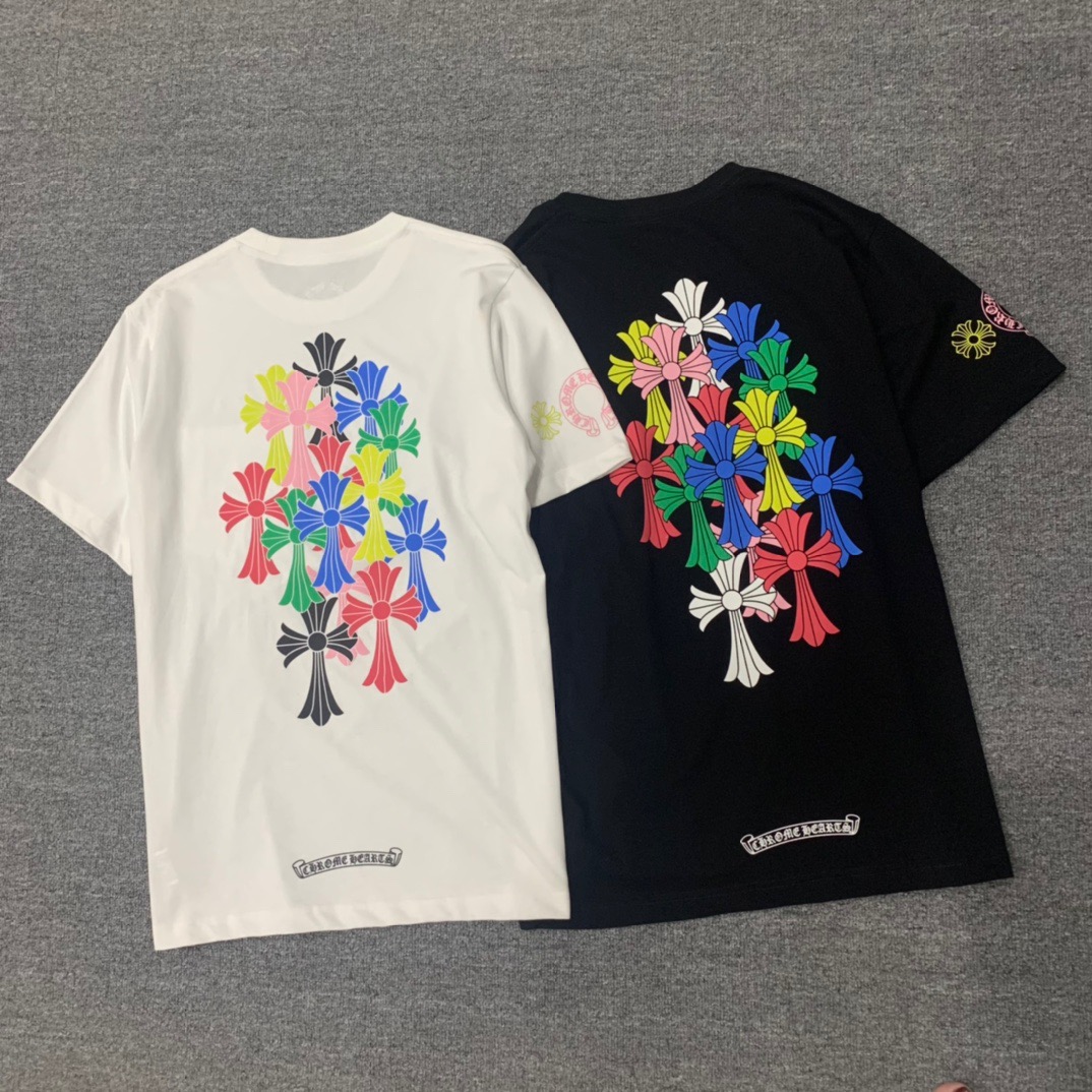  [CHROME HEARTS] 크롬하츠 멀티 컬러 크로스 반팔 티셔츠 (2 COLOR)
