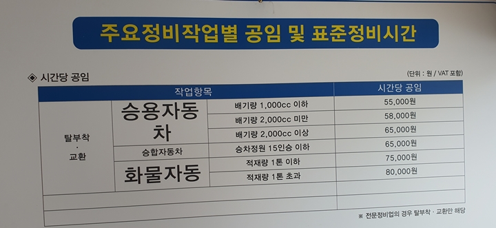 원스톱서비스 공임비