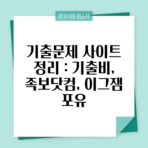 기출문제 사이트 정리 : 기출비, 족보닷컴, 이그잼 포유