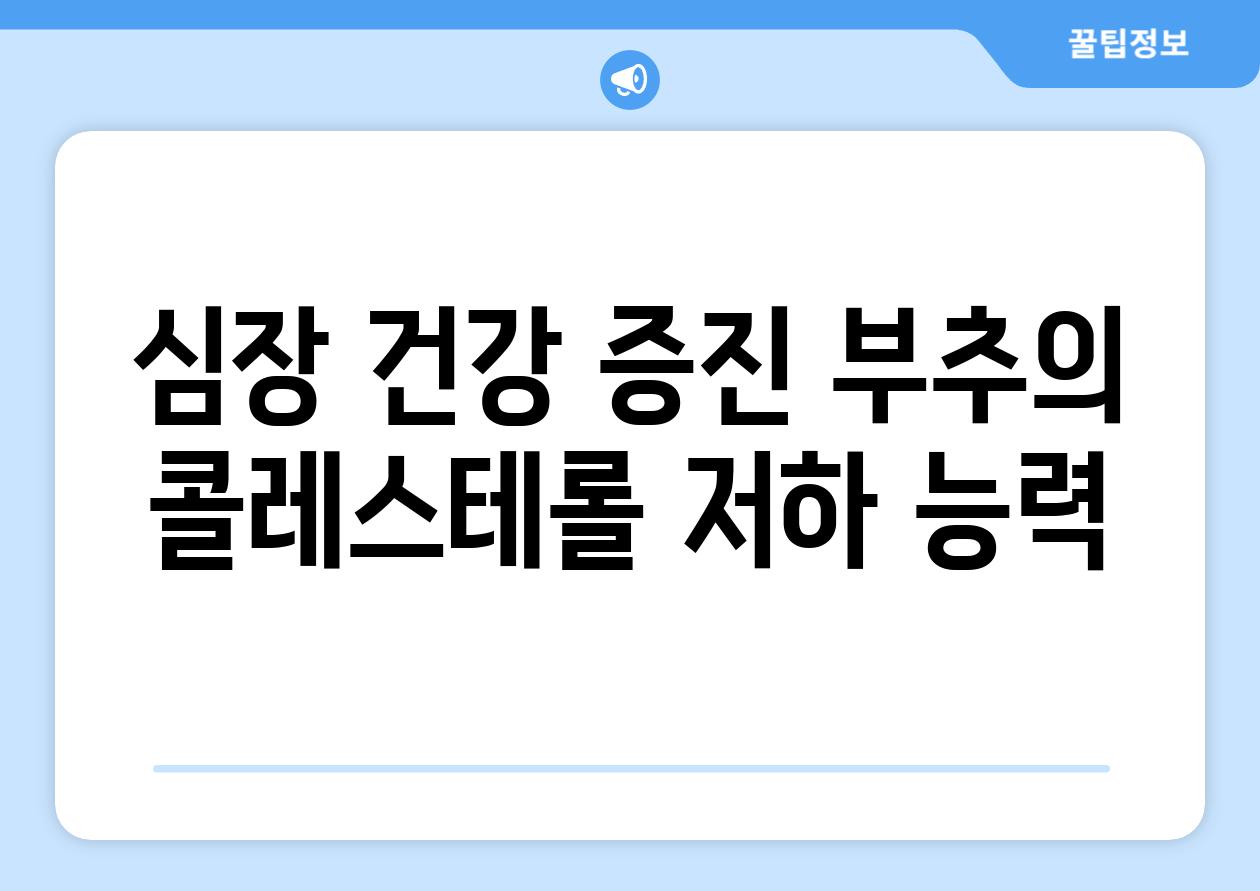 심장 건강 증진 부추의 콜레스테롤 저하 능력