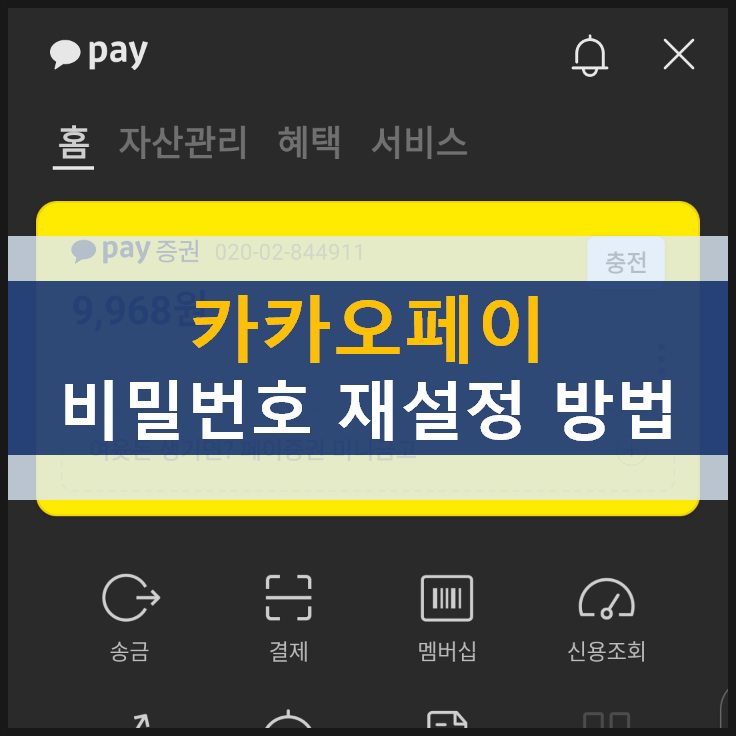  [카카오페이] 비밀번호 분실, 재설정으로 해결하는 방법