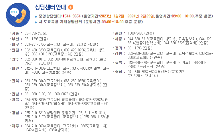 전국-교육청-상담센터-전화번호