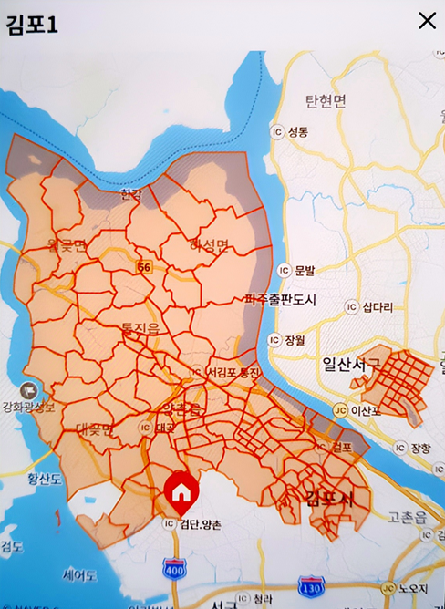 김포1캠프 배송지역 이미지