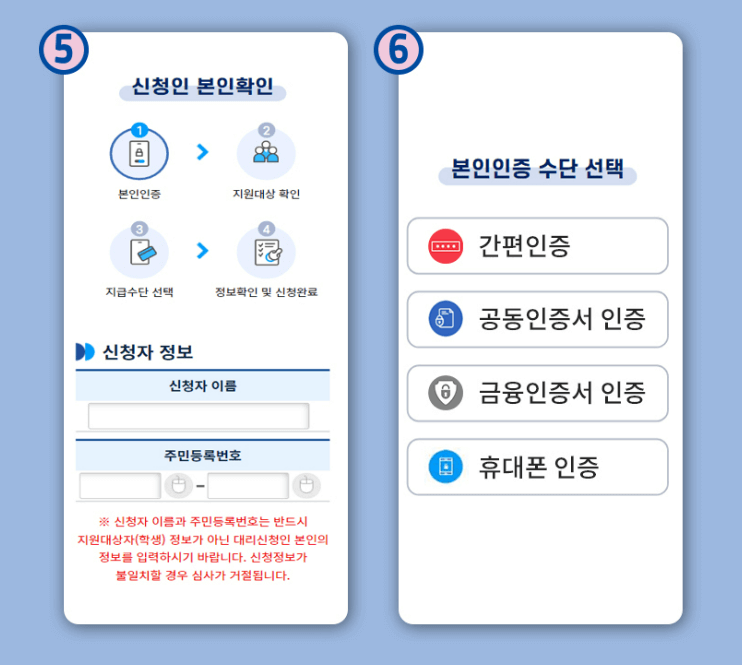 교육급여 바우처 신청절차3(@교육급여 바우처 홈페이지)