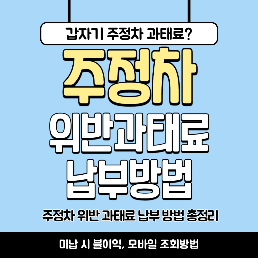 주정차 위반 과태료 조회 납부 모바일 총정리